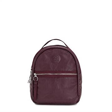 Burgundy Lacquer Metallic Kipling Kae Classic Metallic Backpacks | SG 1629UZ